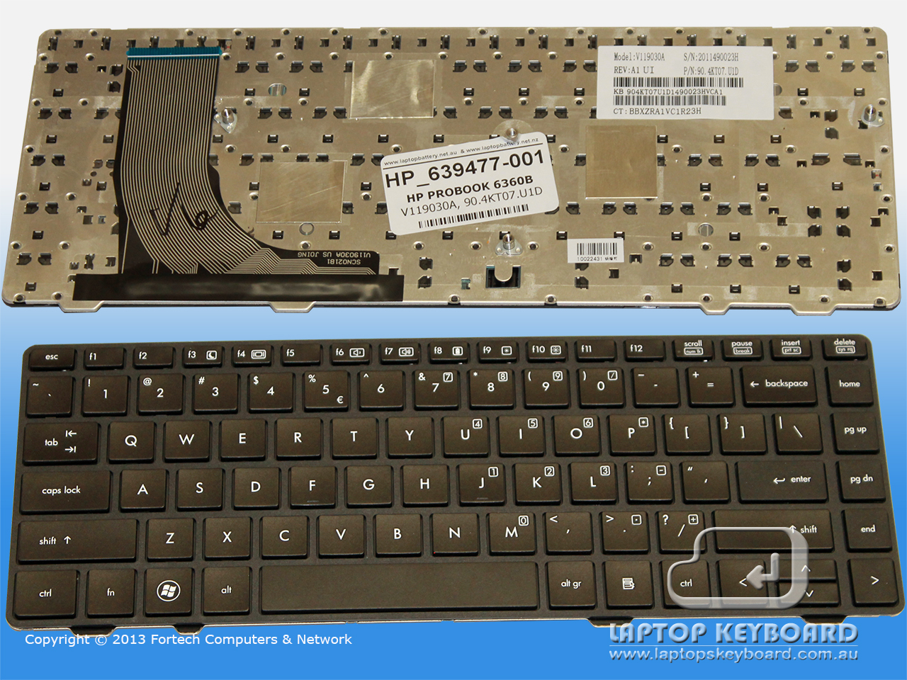 HP PROBOOK 6360B US REPLACE KEYBOARD BLACK 639477-001 - Click Image to Close