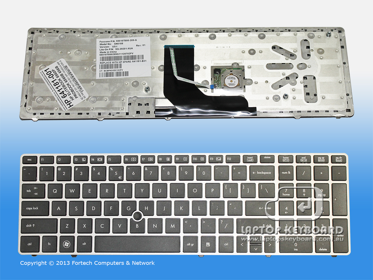 HP COMPAQ ELITEBOOK 8560P US REPLACEMENT KEYBOARD 641181-001 - Click Image to Close