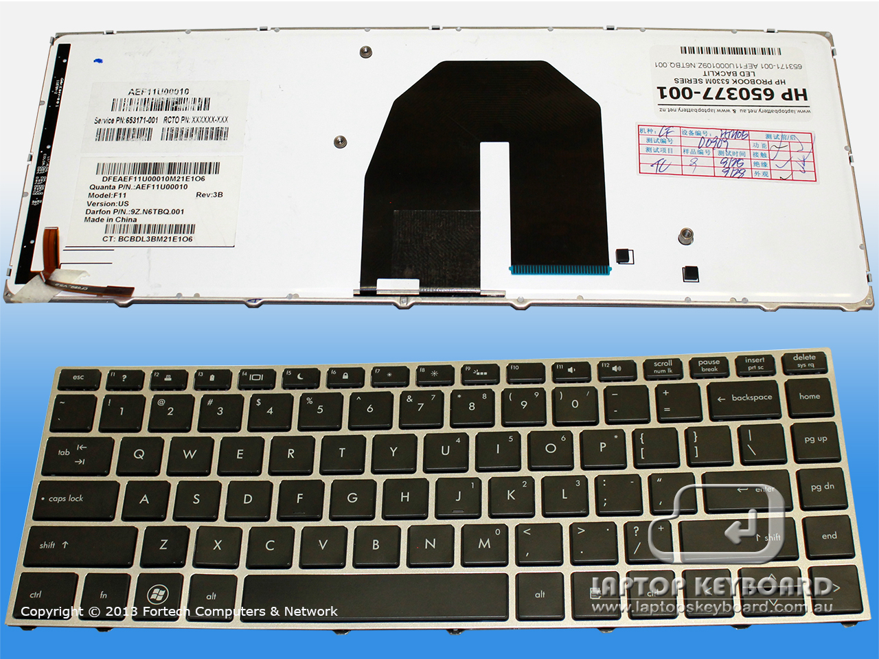 HP PROBOOK 5330M US LED BACKLIT KEYBOARD 650377-001 - Click Image to Close