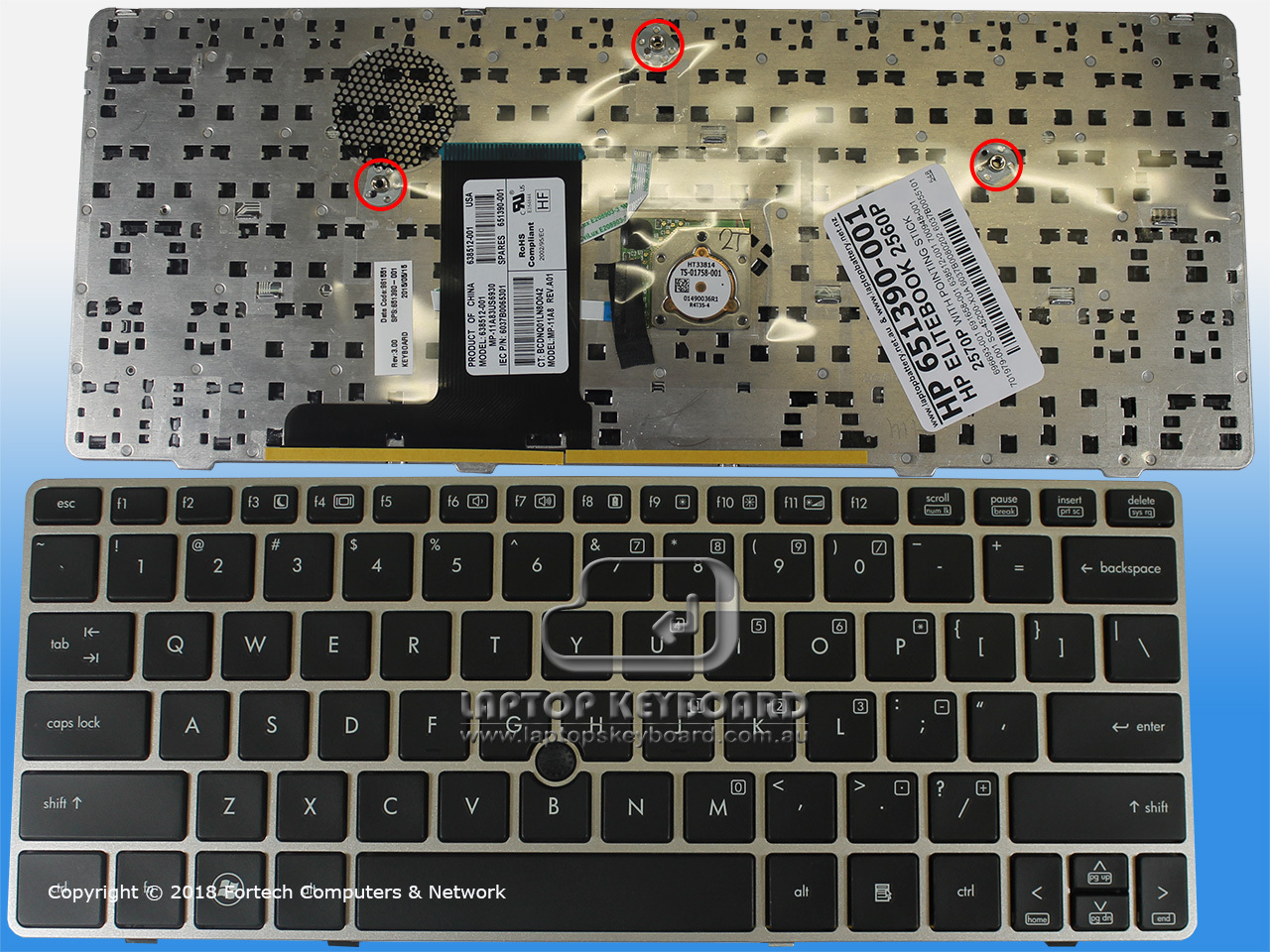 HP COMPAQ ELITEBOOK 2560P 2570P PC REPLACE KEYBOARD 651390-001 - Click Image to Close