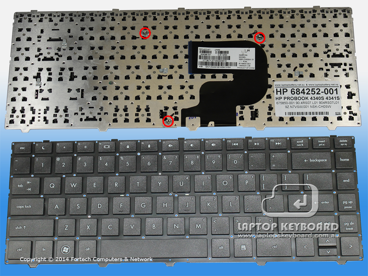 HP PROBOOK 4340S 4341S US REPLACE KEYBOARD BLACK 684252-001 - Click Image to Close