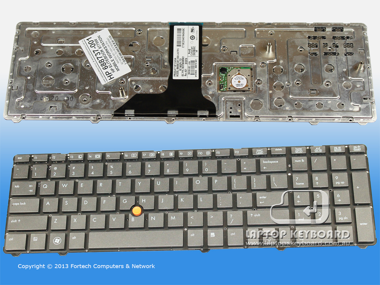 HP COMPAQ ELITEBOOK 8770W US REPLACEMENT KEYBOARD 688737-001 - Click Image to Close