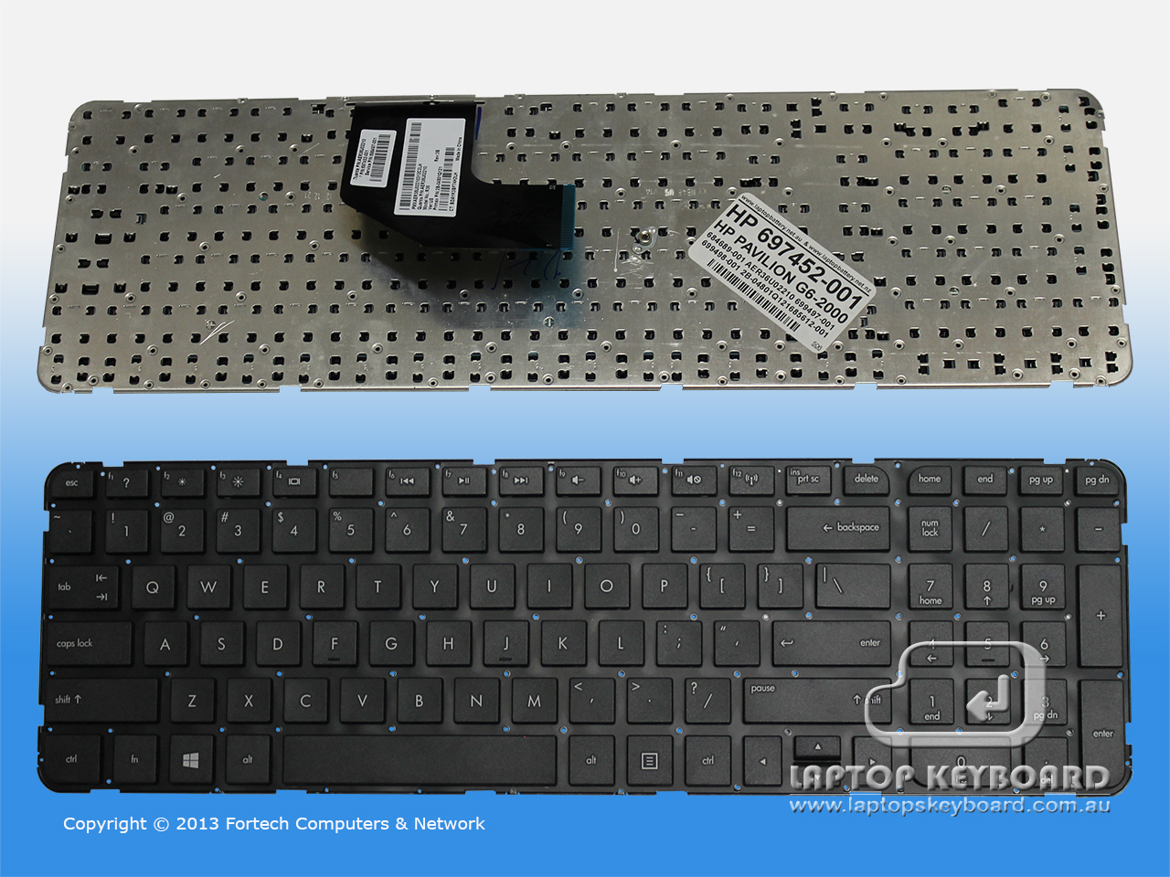 HP PAVILION G6-2000 US REPLACE KEYBOARD BLACK 697452-001 - Click Image to Close