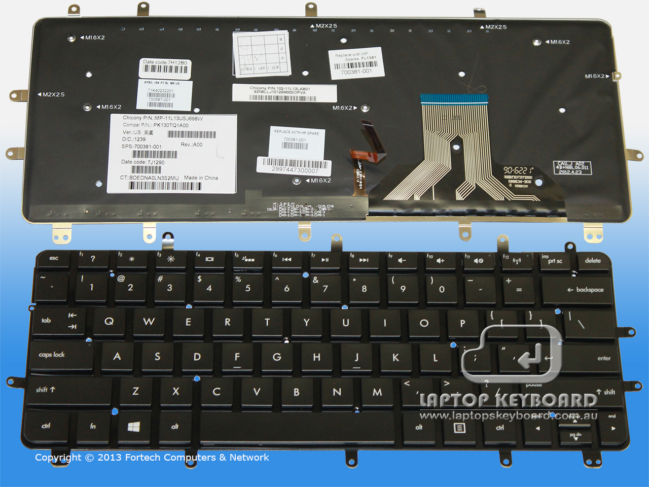 HP ENVY 13 (13-2000) US REPLACE BLACK KEYBOARD 700381-001 - Click Image to Close