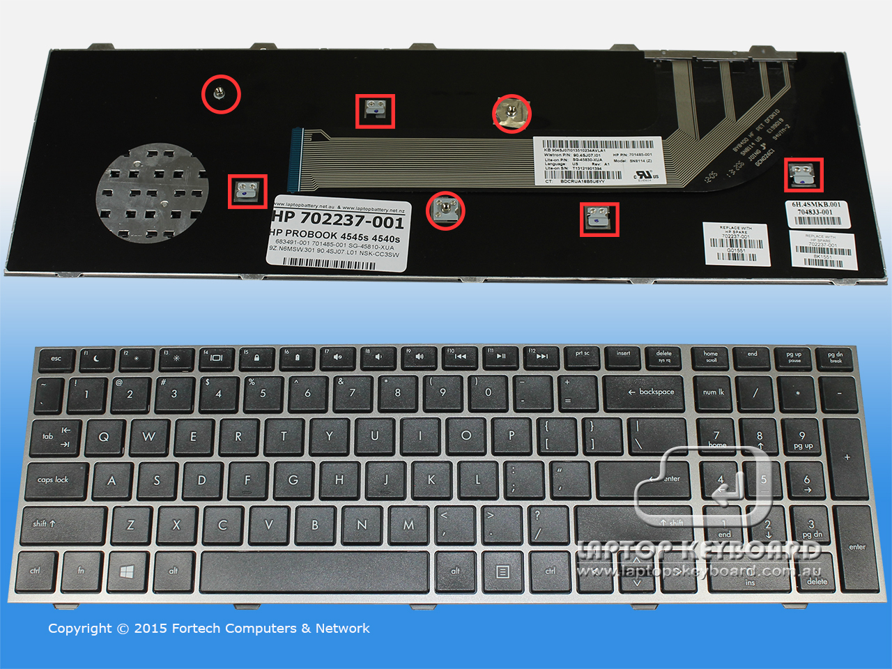 HP PROBOOK 4540S 4545S US REPLACE KEYBOARD BLACK 702237-001 - Click Image to Close