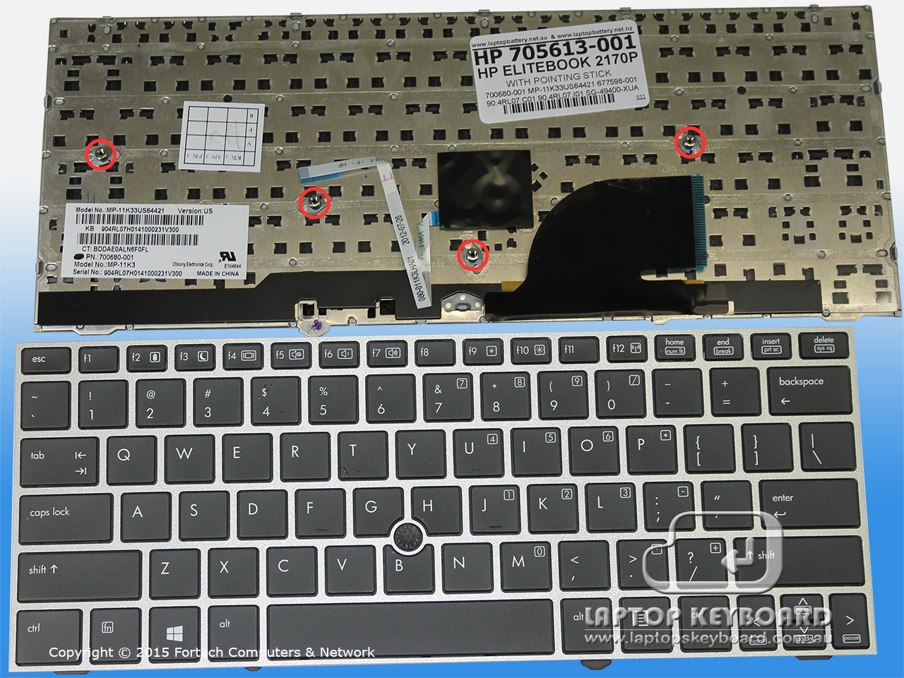 HP COMPAQ ELITEBOOK 2170P PC REPLACE KEYBOARD 705613-001 - Click Image to Close