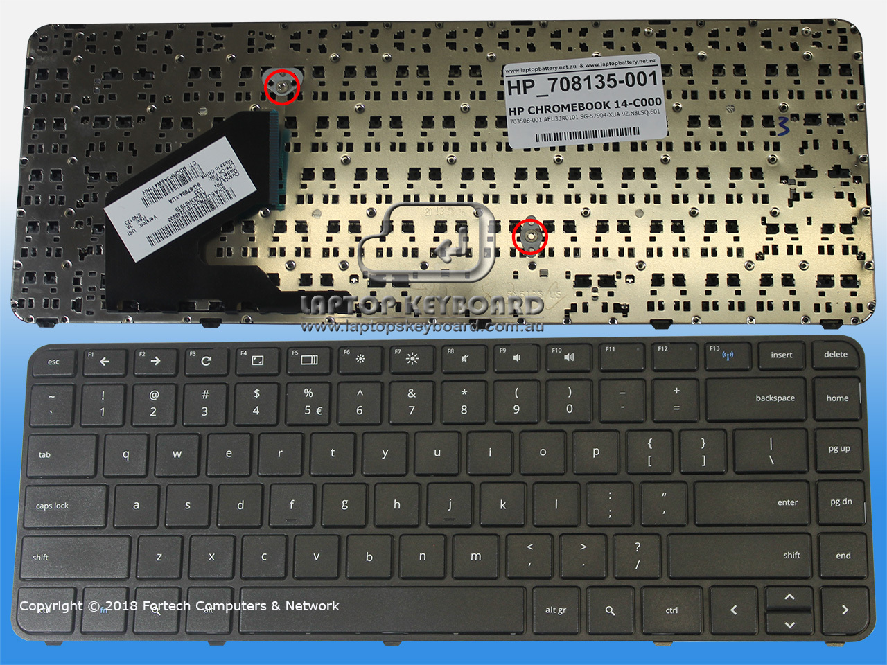 HP CHROMEBOOK 14-C000 REPLACE US KEYBOARD BLACK 708135-001 - Click Image to Close