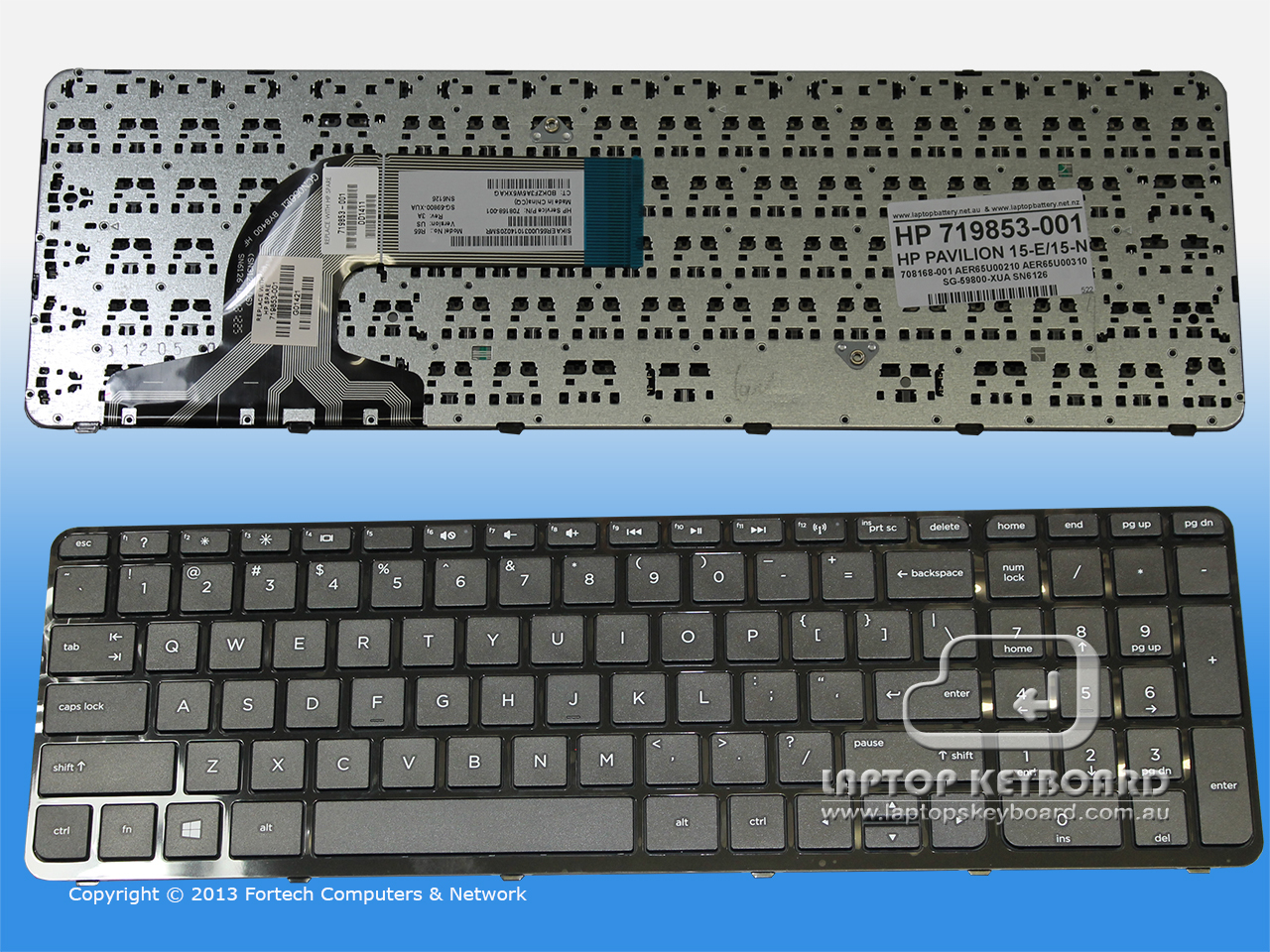 HP PAVILION 15-E000, 15-N000 KEYBOARD BLACK FRAME 719853-001 - Click Image to Close