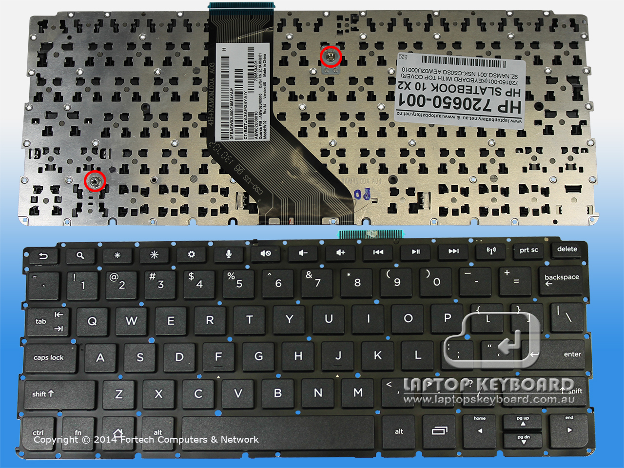 HP SLATEBOOK 10 X2 US REPLACE BLACK KEYBOARD 720650-001 - Click Image to Close