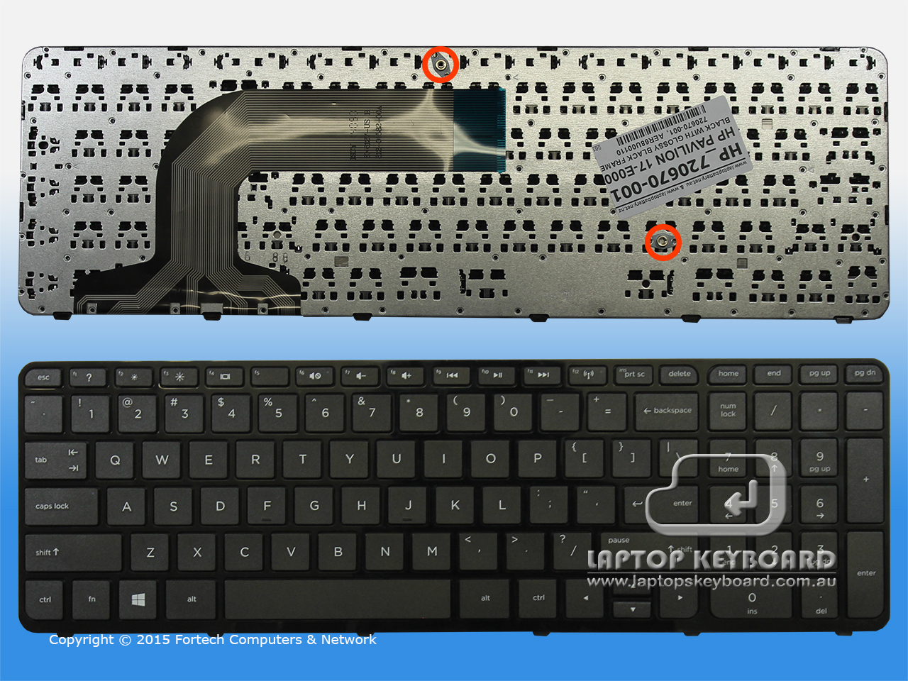 HP PAVILION 17-E000, 17-E100 KEYBOARD BLACK FRAME 720670-001 - Click Image to Close