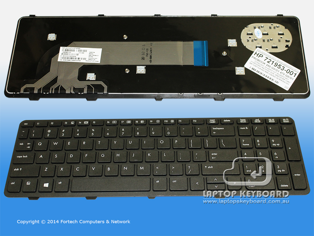 HP PROBOOK 450 G0, 455 G1, 470 G1 US BLACK KEYBOARD 721953-001 - Click Image to Close