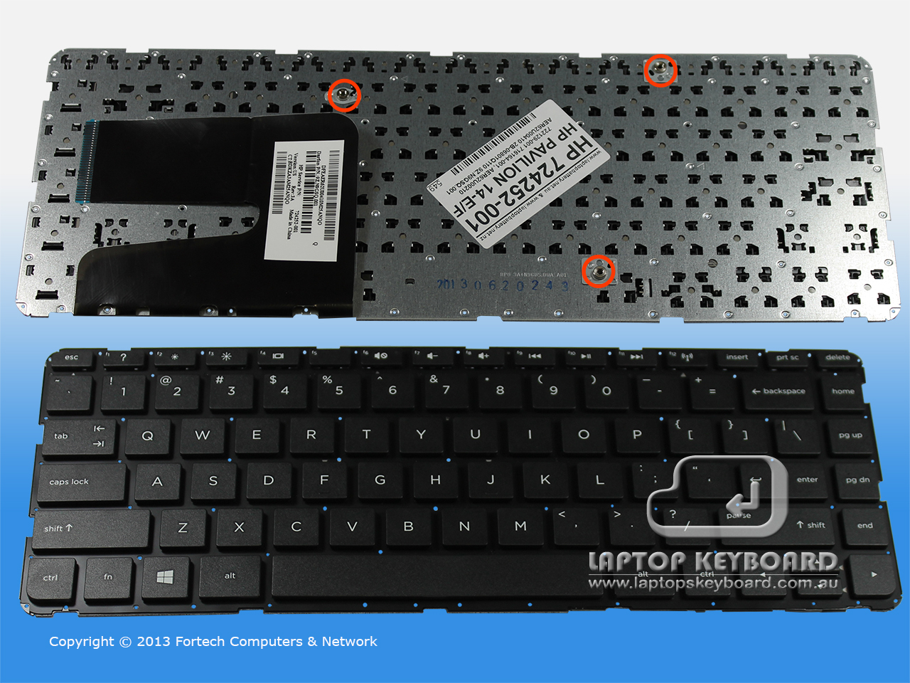 HP PAVILION 14-E000, 14-F000 REPLACE KEYBOARD BLACK 724252-001 - Click Image to Close