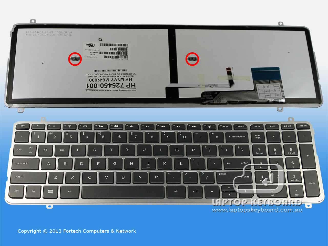 HP ENVY M6-K000 US KEYBOARD BLACK LED BACKLIT 725450-001 - Click Image to Close