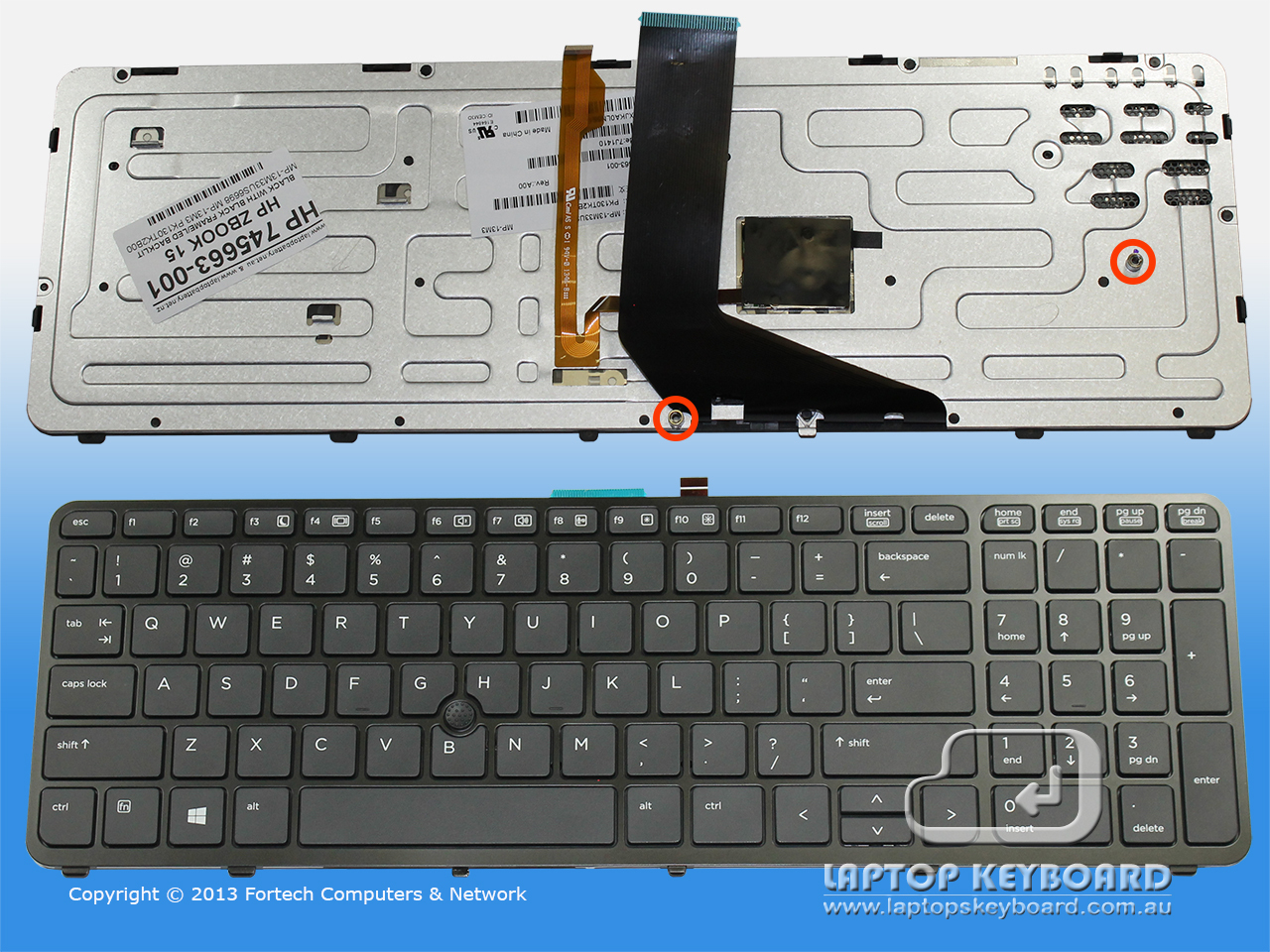 HP ZBOOK 15 MOBILE WORKSTATION REPLACEMENT KEYBOARD 745663-001 - Click Image to Close