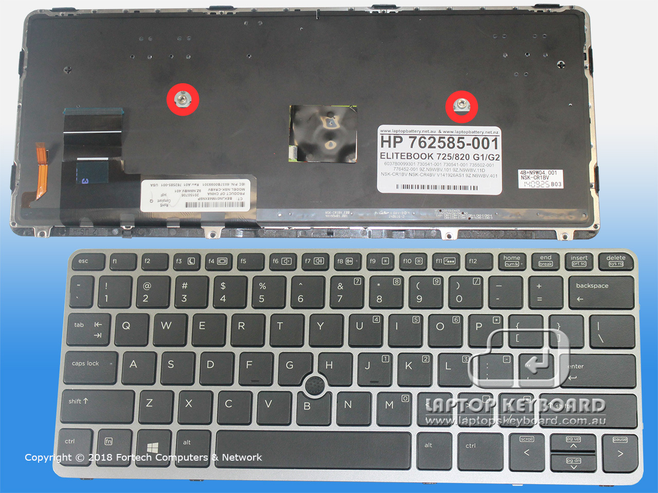 HP ELITEBOOK 725 G2, 820 G2 US REPLACE KEYBOARD 762585-001 - Click Image to Close