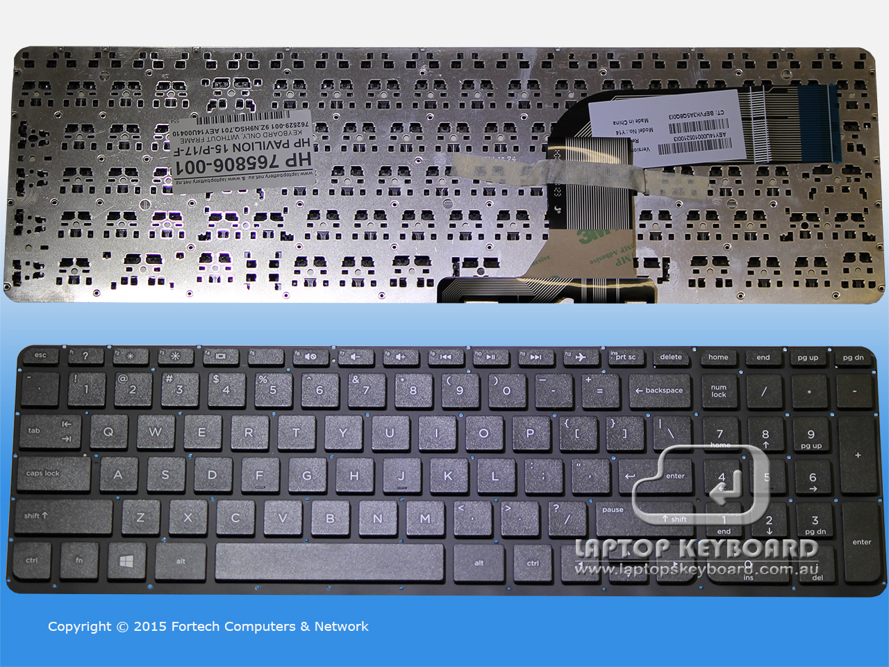 HP PAVILION 15-P000 17-F000 KEYBOARD ONLY BLACK 765806-001 - Click Image to Close