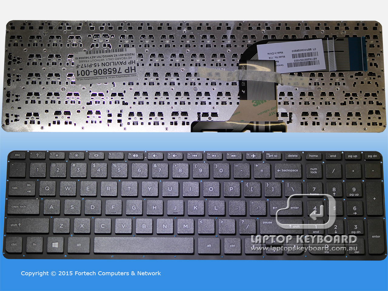 HP PAVILION 15-P000 17-F000 KEYBOARD ONLY BLACK 765806-001 - Click Image to Close