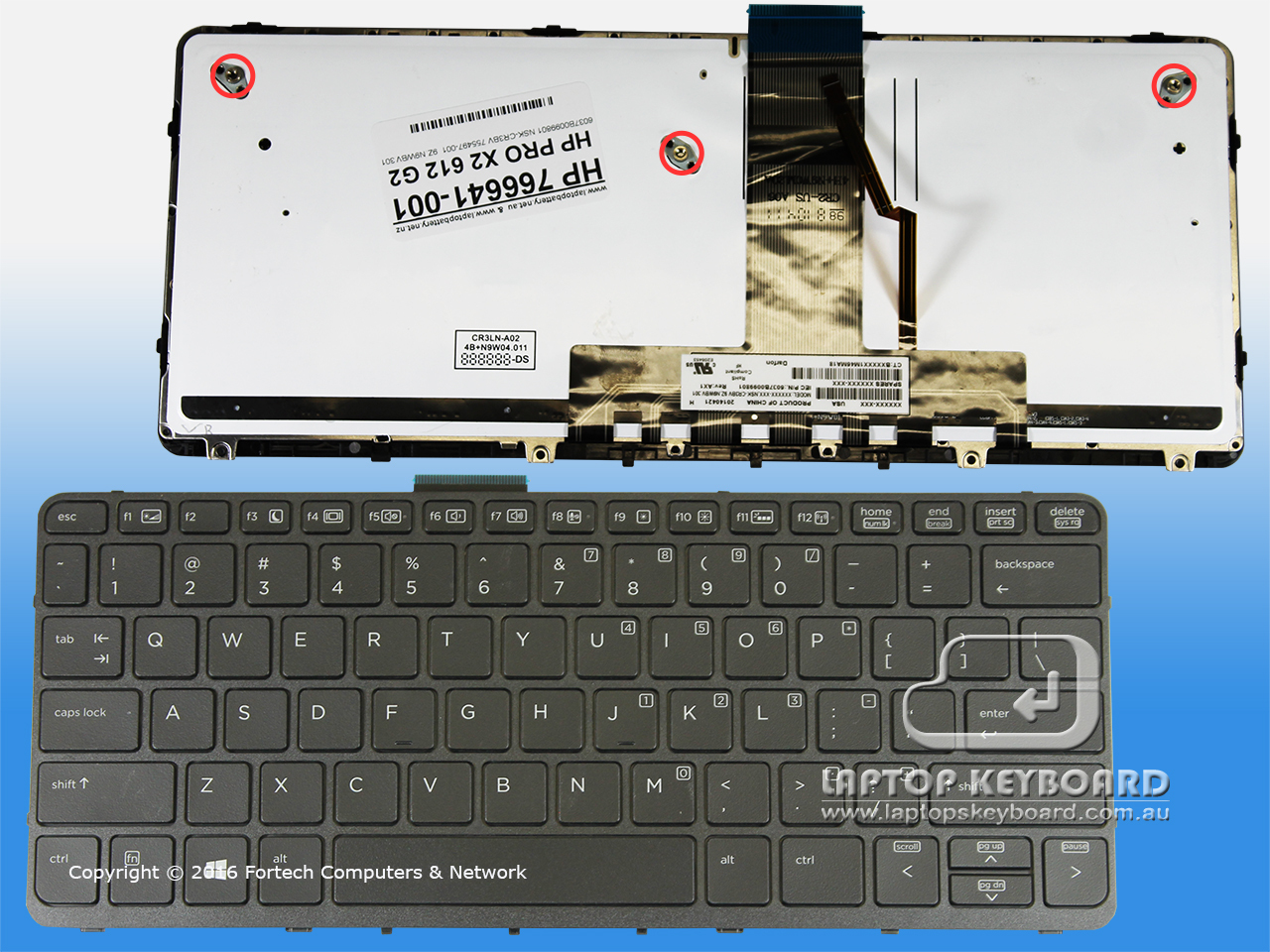 HP PRO X2 612 G1 TABLET PC REPLACE KEYBOARD 766641-001 - Click Image to Close