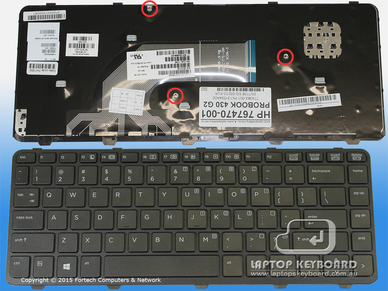 HP PROBOOK 430 G2 US BLACK REPLACE KEYBOARD 767470-001 - Click Image to Close