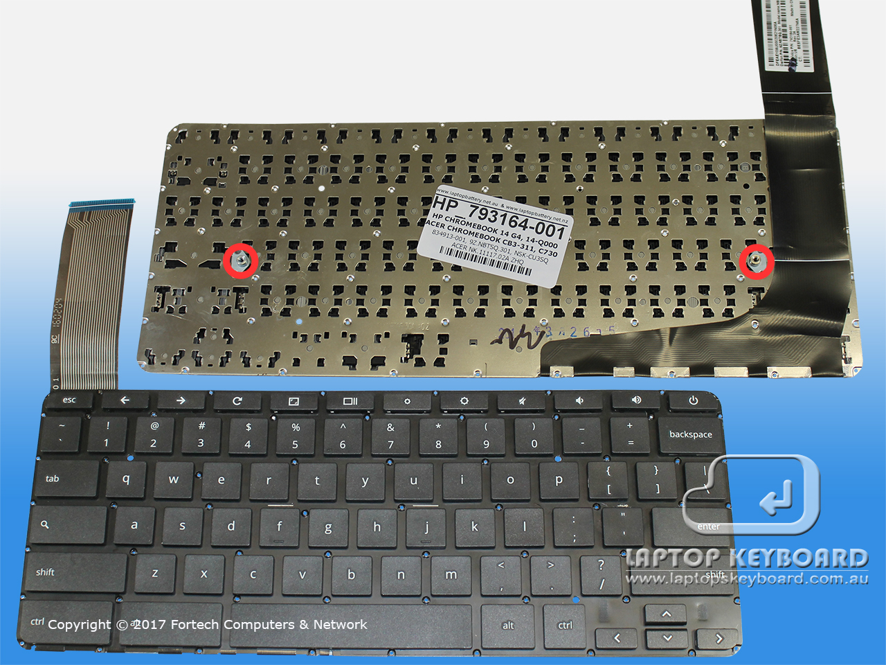 HP CHROMEBOOK 14-Q000 REPLACE US KEYBOARD BLACK 793164-001 - Click Image to Close