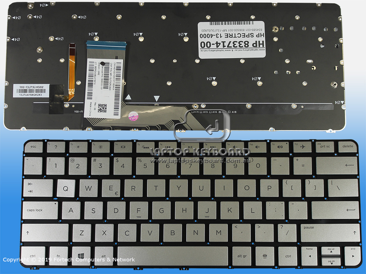 HP SPECTRE X360 13-4000 US REPLACE SLIVER KEYBOARD 833714-001 - Click Image to Close