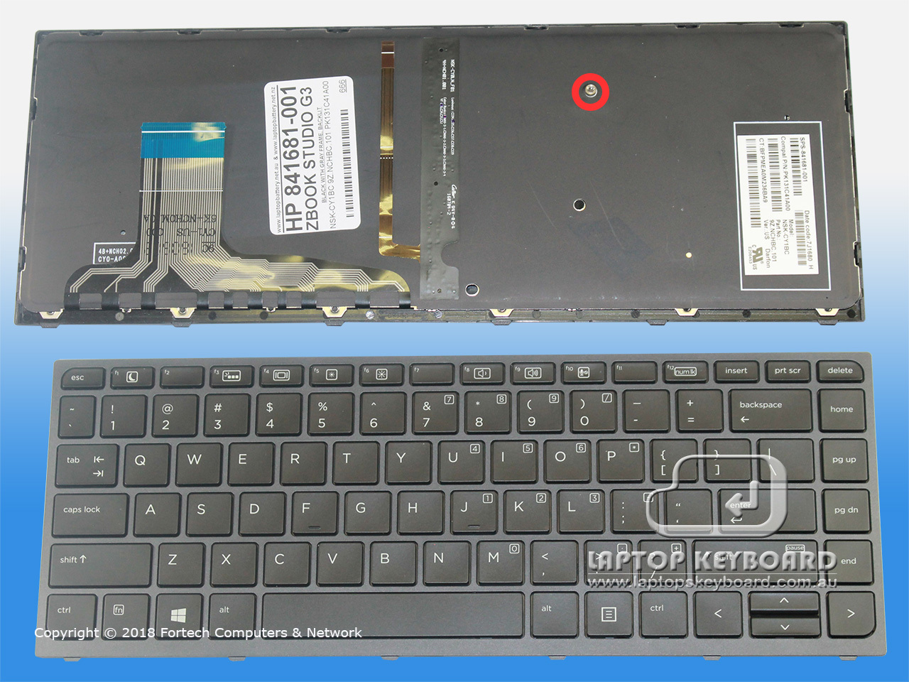 HP ZBOOK STUDIO G3 US BLACK KEYBOARD BACKLIT 841681-001 - Click Image to Close