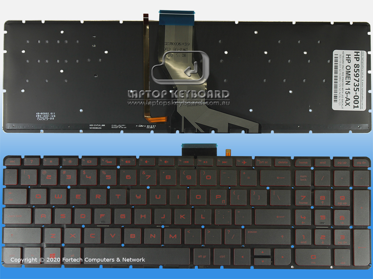 HP OMEN NOTEBOOK 15-AX000 US BLACK KEYBOARD BACKLIT 859735-001 - Click Image to Close