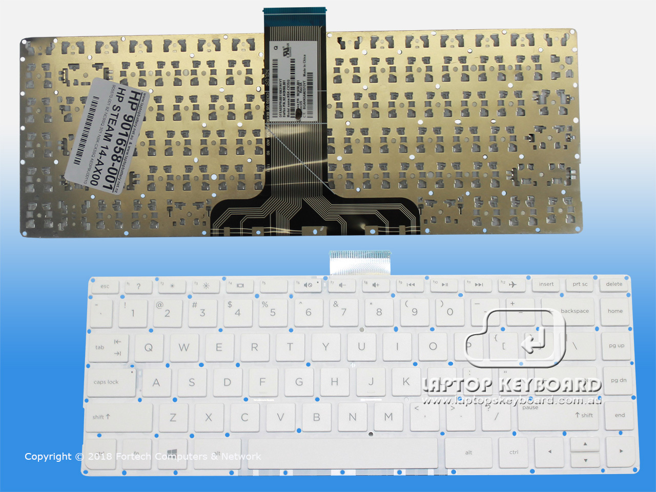 HP STEAM 14-AX000 US REPLACE WHITE KEYBOARD 901658-001 - Click Image to Close