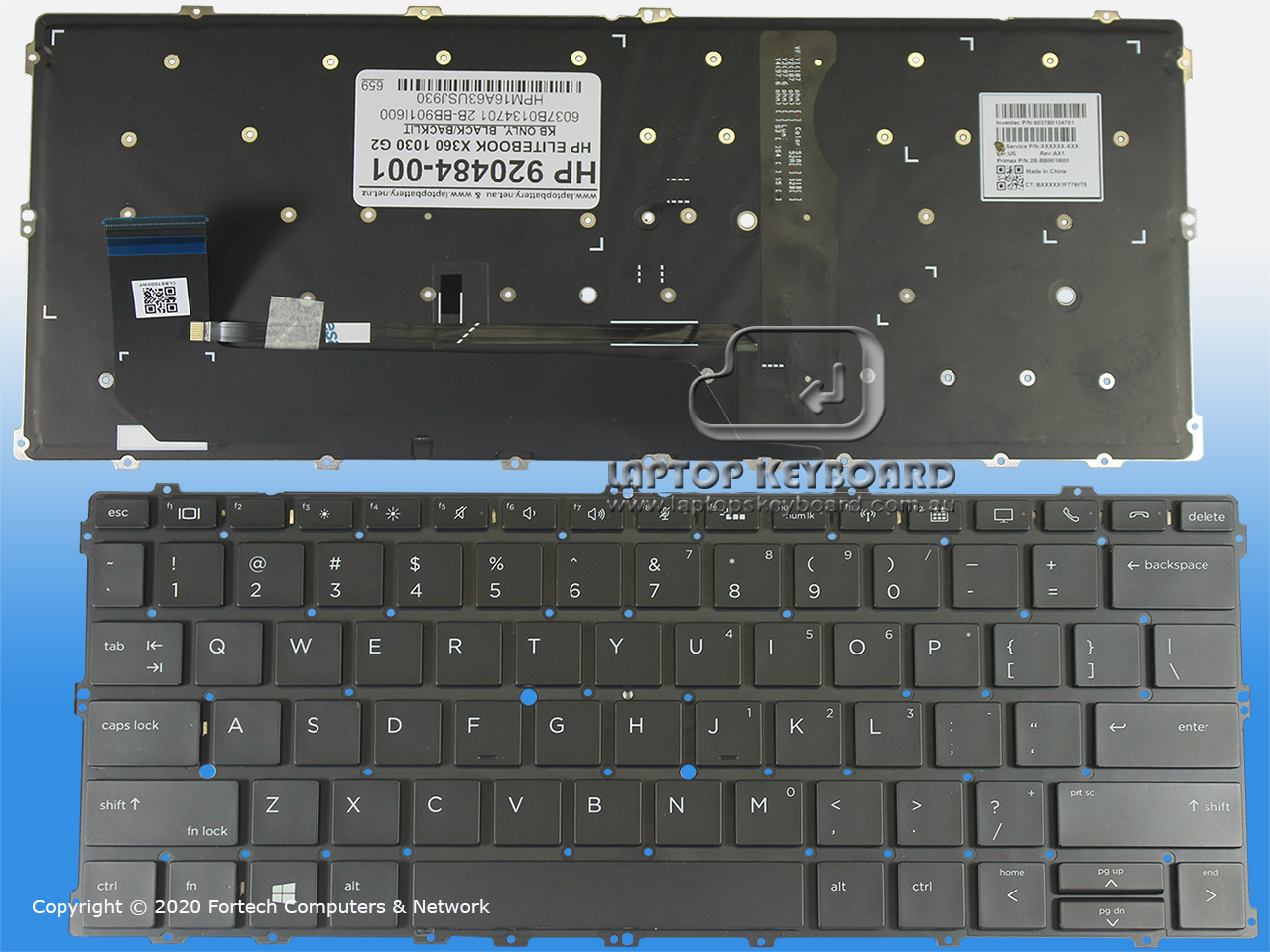 HP ELITEBOOK X360 1030 G2 BACKLIT US KEYBOARD 920484-001 - Click Image to Close