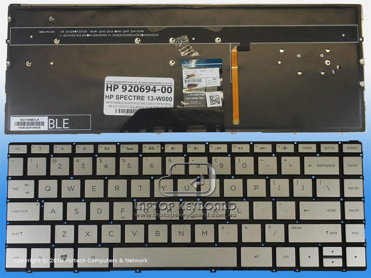 HP SPECTRE 13-W000/13-AC000 US REPLACE BLACK KEYBOARD 920694-001 - Click Image to Close