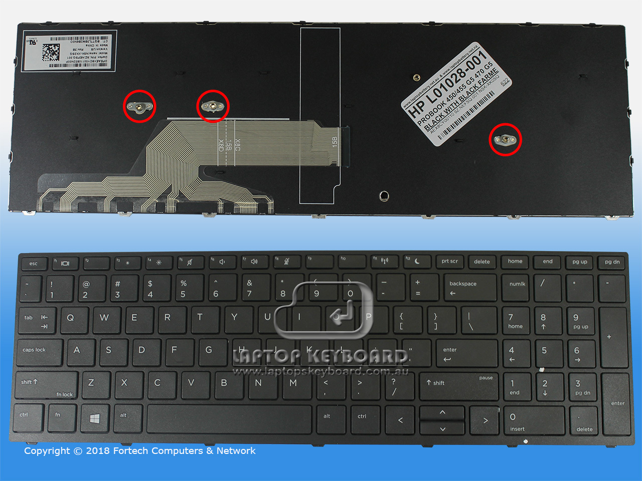 HP PROBOOK 450 G5, 455 G5, 470 G5 US KEYBOARD L01028-001 - Click Image to Close