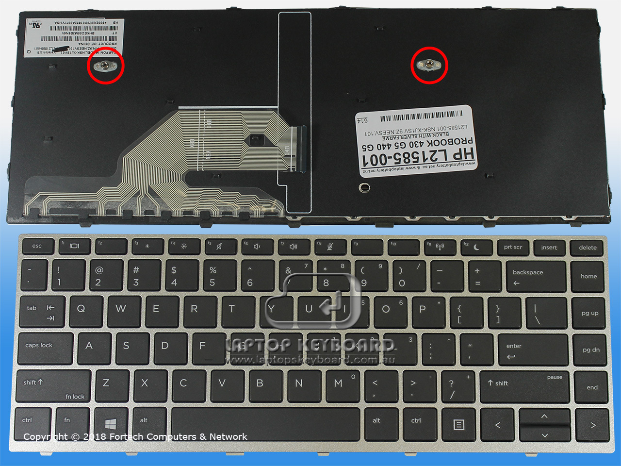 HP PROBOOK 430 G5 440 G5 445 G5 US BLACK KEYBOARD L21585-001 - Click Image to Close