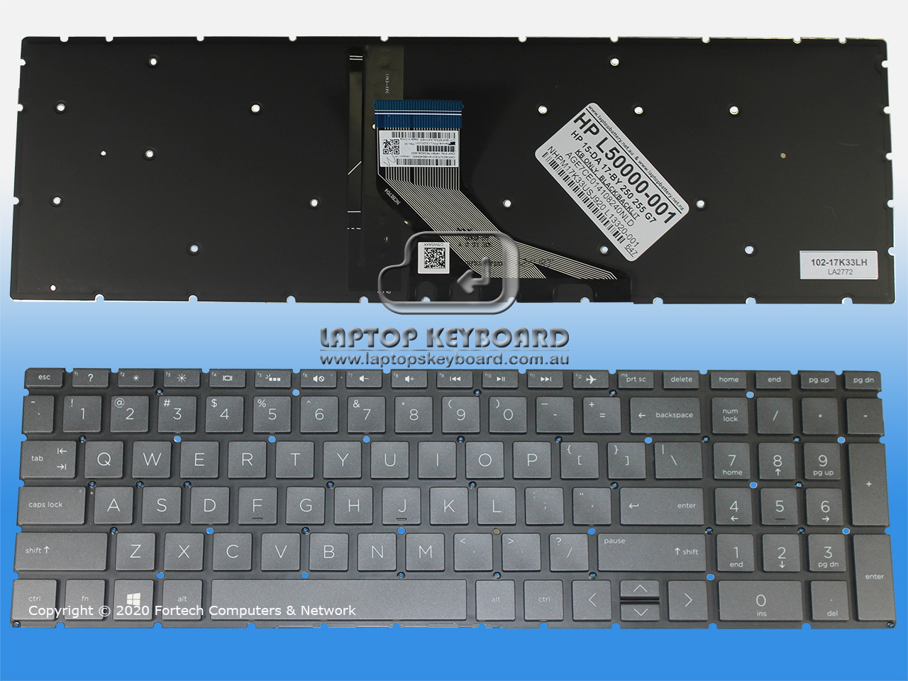 HP 250 G7 PAVILION 15-DA 17-BY BLACK KEYBOARD L50000-001KB - Click Image to Close