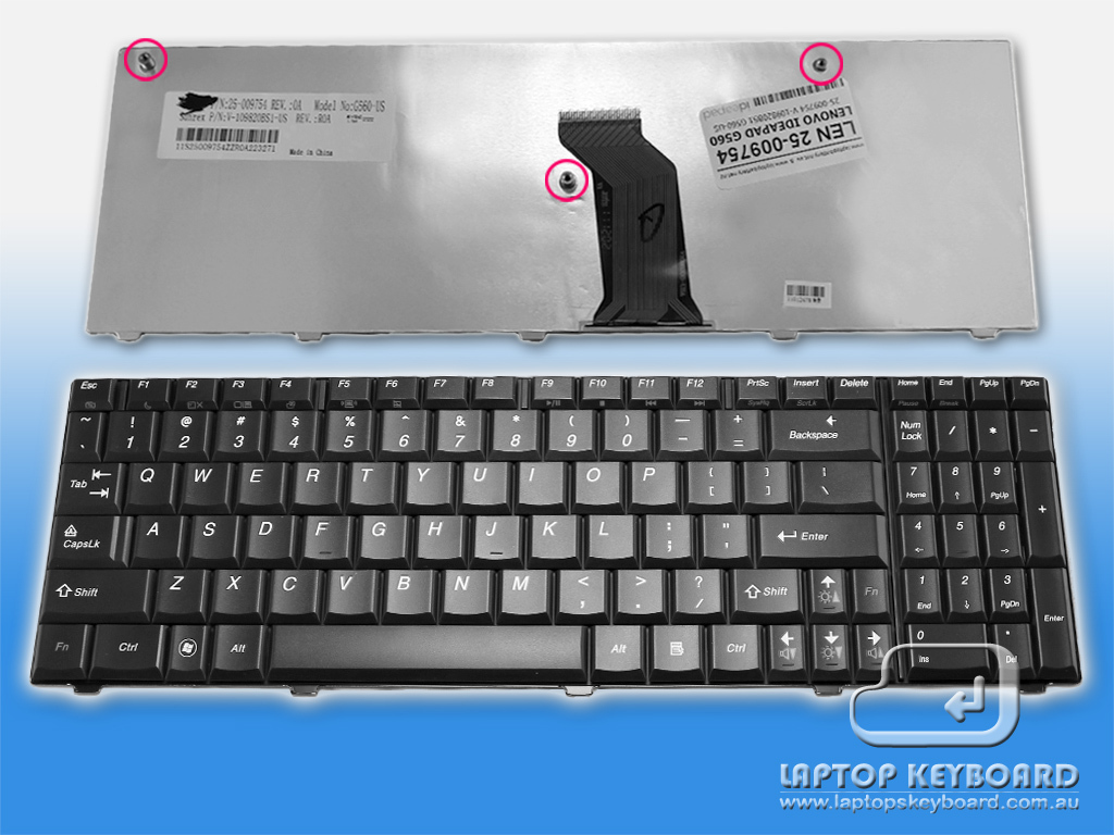 LENOVO IDEAPAD G560 REPLACE US KEYBOARD BLACK 25-009754 - Click Image to Close