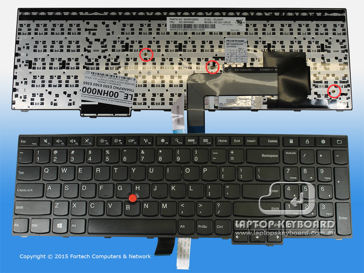 LENOVO THINKPAD EDGE E550 E555 US REPLACE KEYBOARD 00HN000 - Click Image to Close