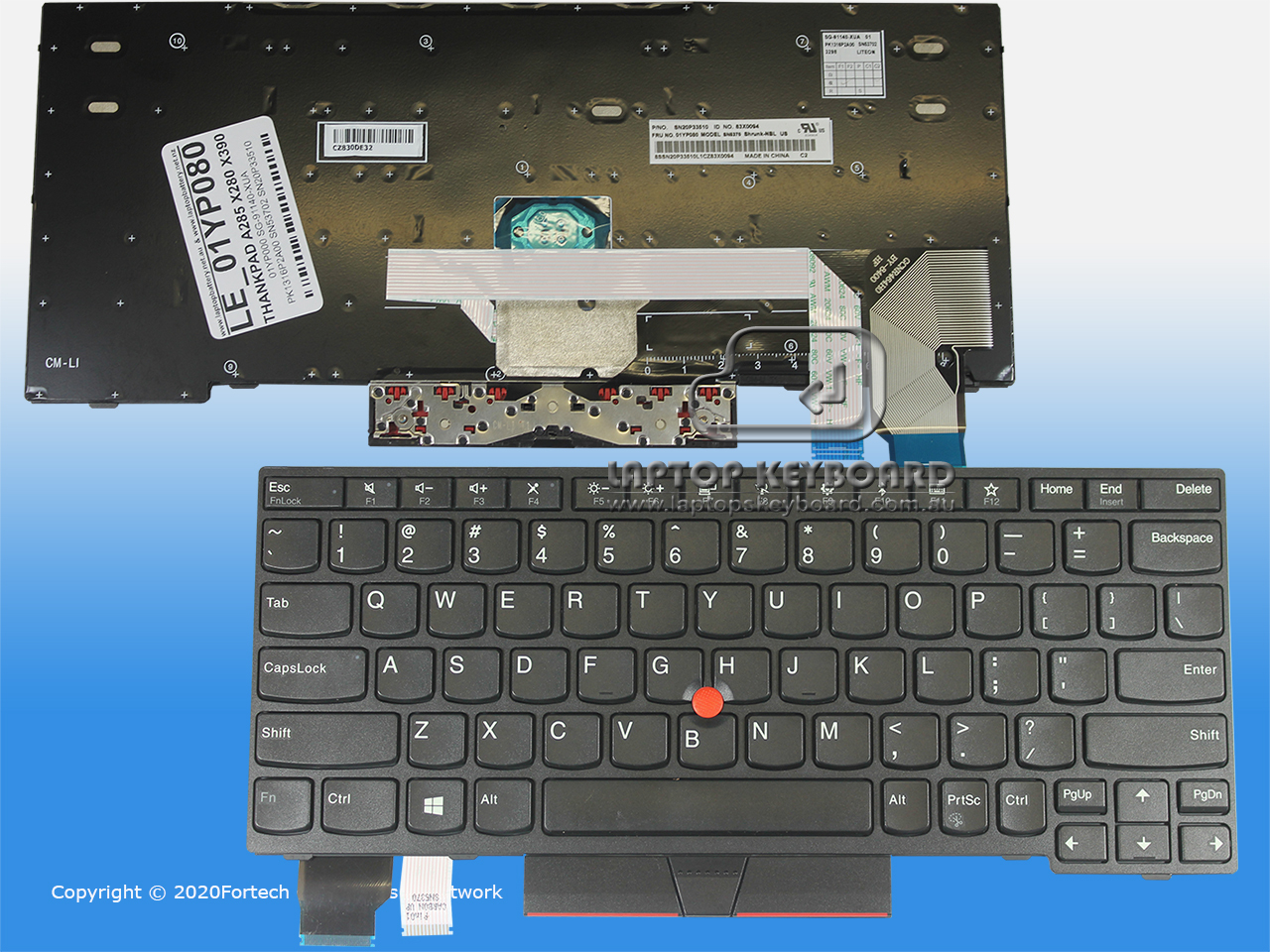 LENOVO THINKPAD A285 X280 X390 US KEYBOARD BLACK 01YP080 - Click Image to Close