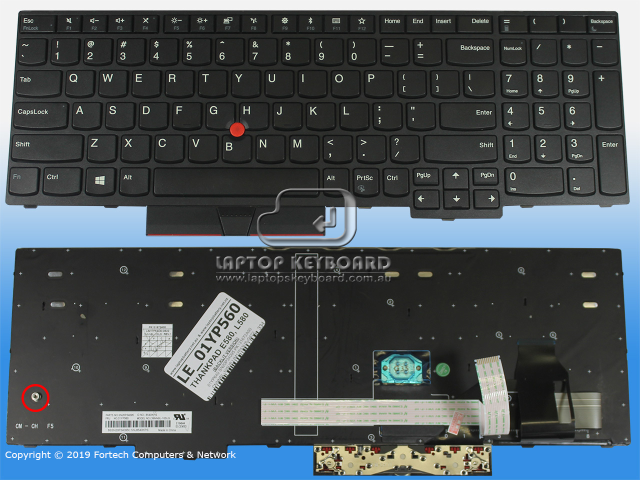 LENOVO THINKPAD EDGE E580, L580 US REPLACE KEYBOARD 01YP560 - Click Image to Close