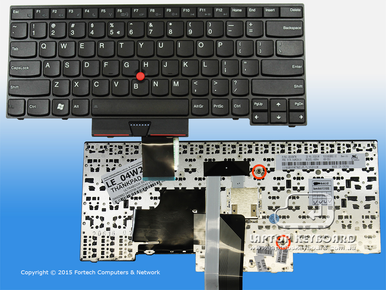 LENOVO THINKPAD T430U ULTRABOOK US REPLACE KEYBOARD 04W2919 - Click Image to Close