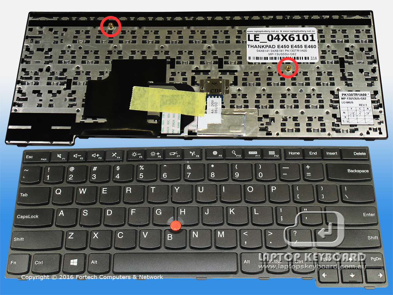 LENOVO THINKPAD EDGE E450, EDGE E450C, E455 US KEYBOARD 04X6101 - Click Image to Close