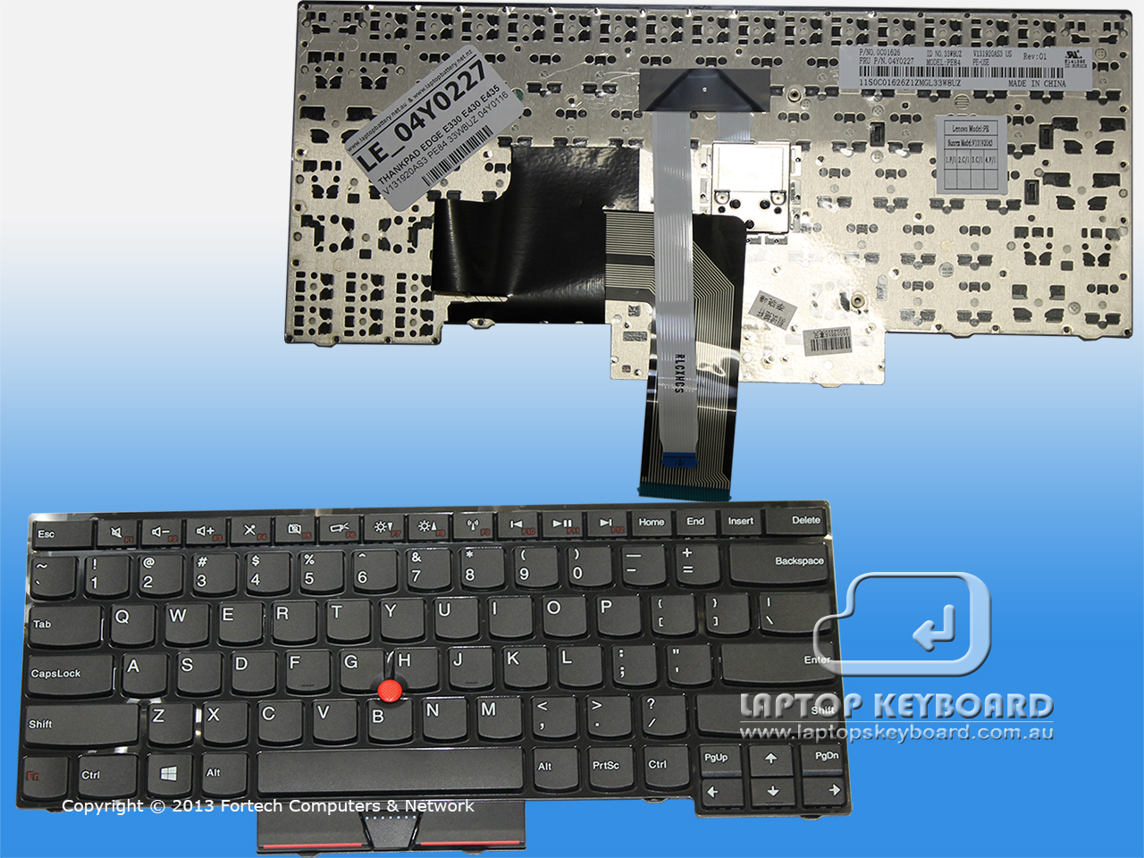 LENOVO THINKPAD EDGE E330 EDGE E430, E435 US KEYBOARD 04Y0227 - Click Image to Close