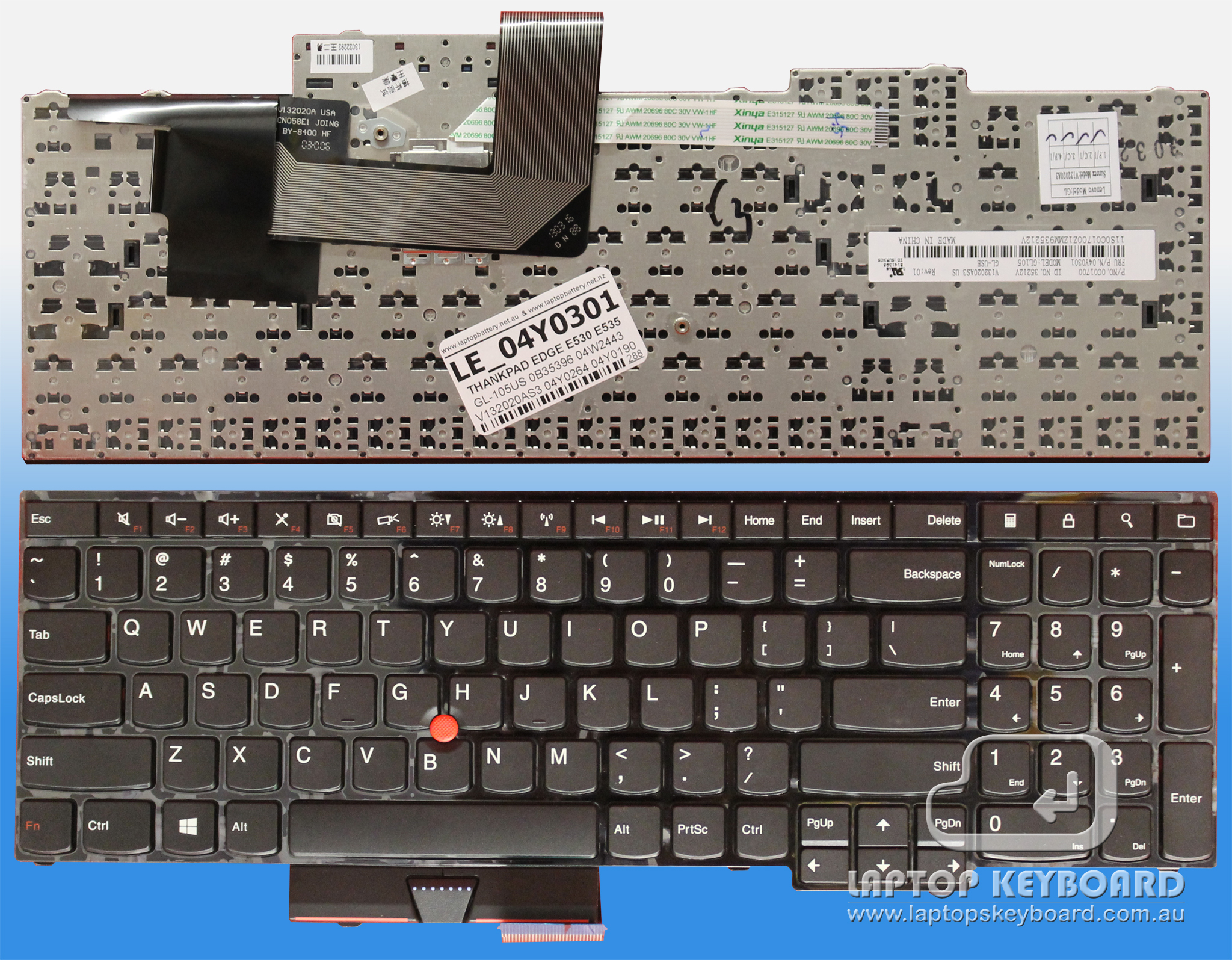 LENOVO THINKPAD EDGE E530 E535 US REPLACE KEYBOARD 04Y0301 - Click Image to Close