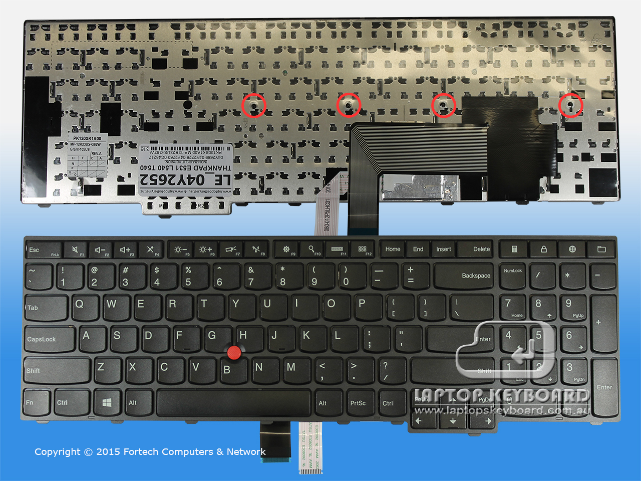 LENOVO THINKPAD EDGE E531 L540 T540 US KEYBOARD 04Y2652 - Click Image to Close