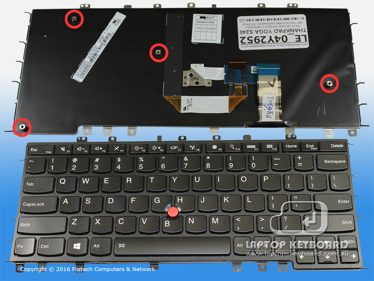 LENOVO THINKPAD YOGA S240 US KEYBOARD BACKLIT BLACK 04Y2952 - Click Image to Close