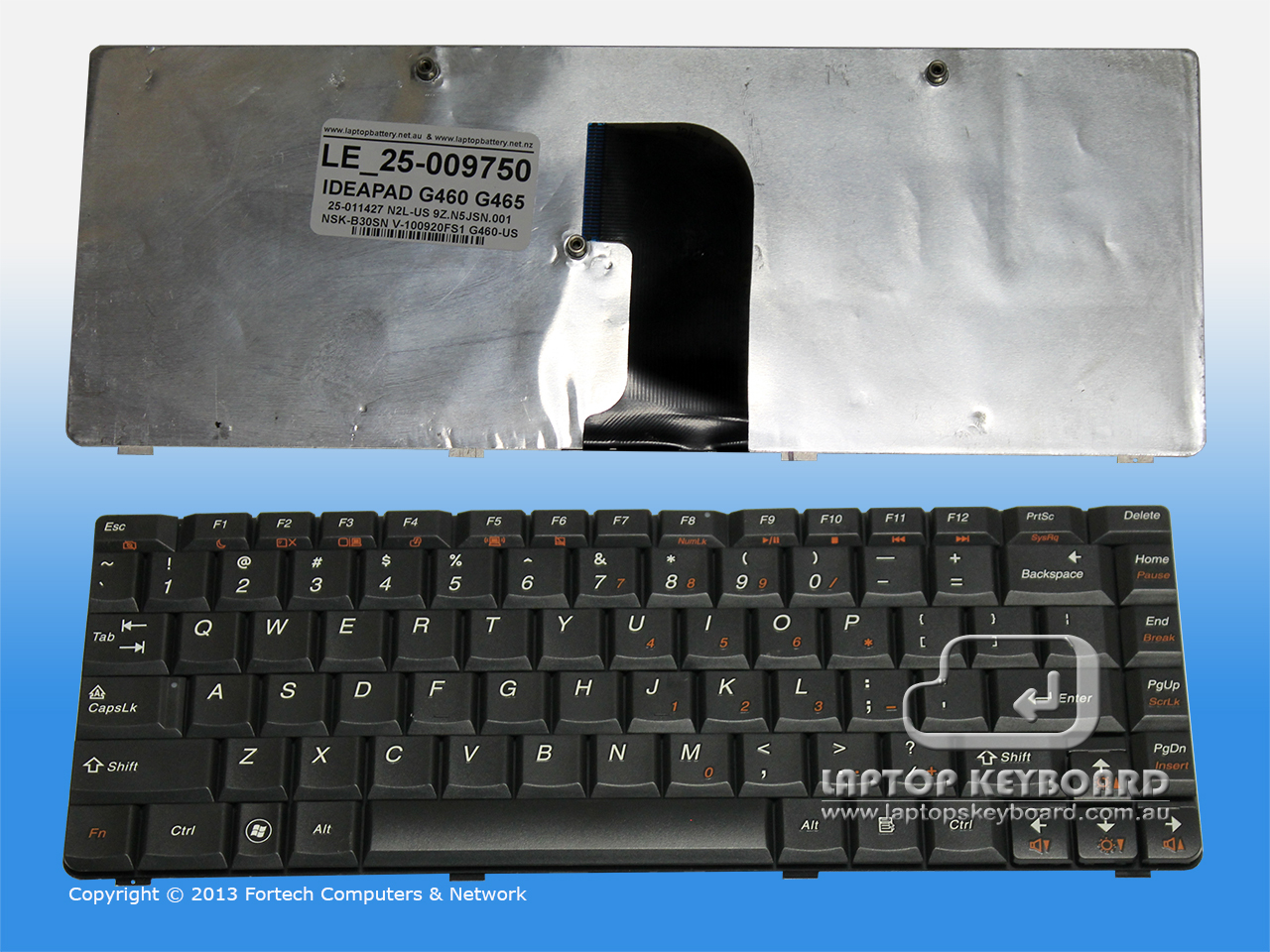 LENOVO IDEAPAD G460, G465 US BLACK KEYBOARD 25-009750 - Click Image to Close