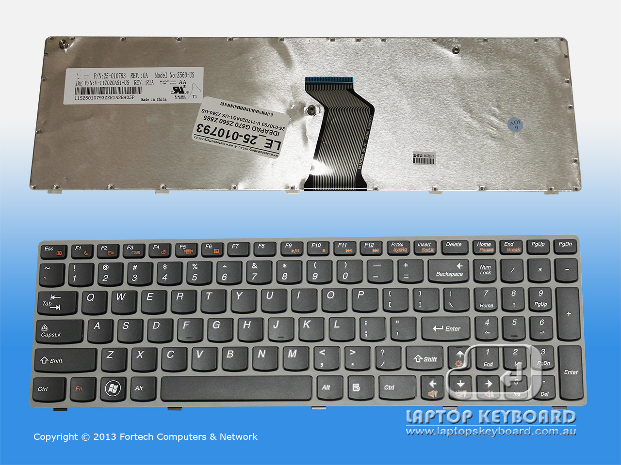 LENOVO IDEAPAD G570, Z560 Z565 US BLACK KEYBOARD 25-010793 - Click Image to Close