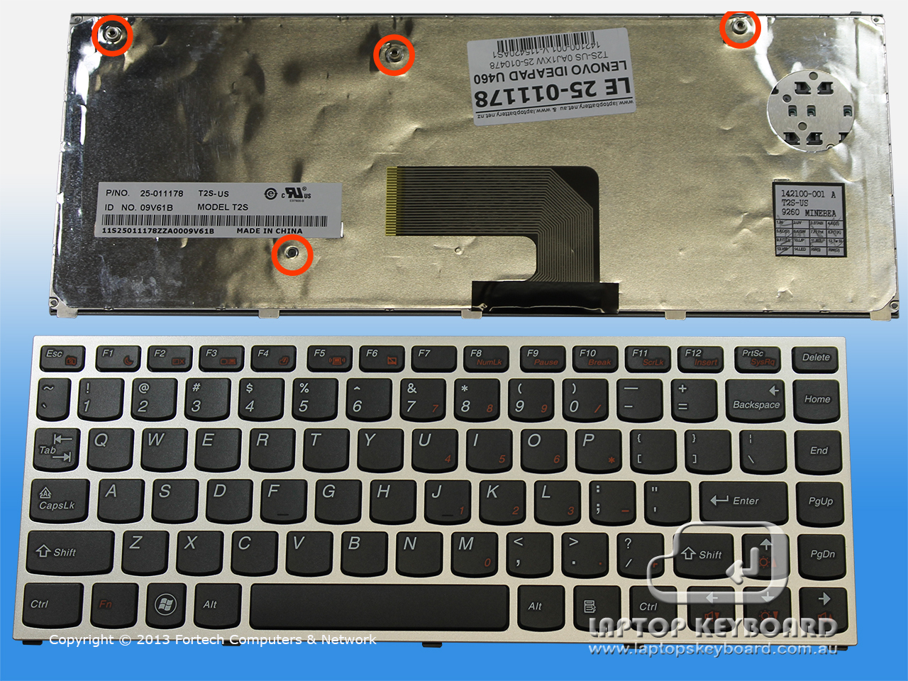 LENOVO IDEAPAD U460 US BLACK REPLACEMENT KEYBOARD 25-011178 - Click Image to Close