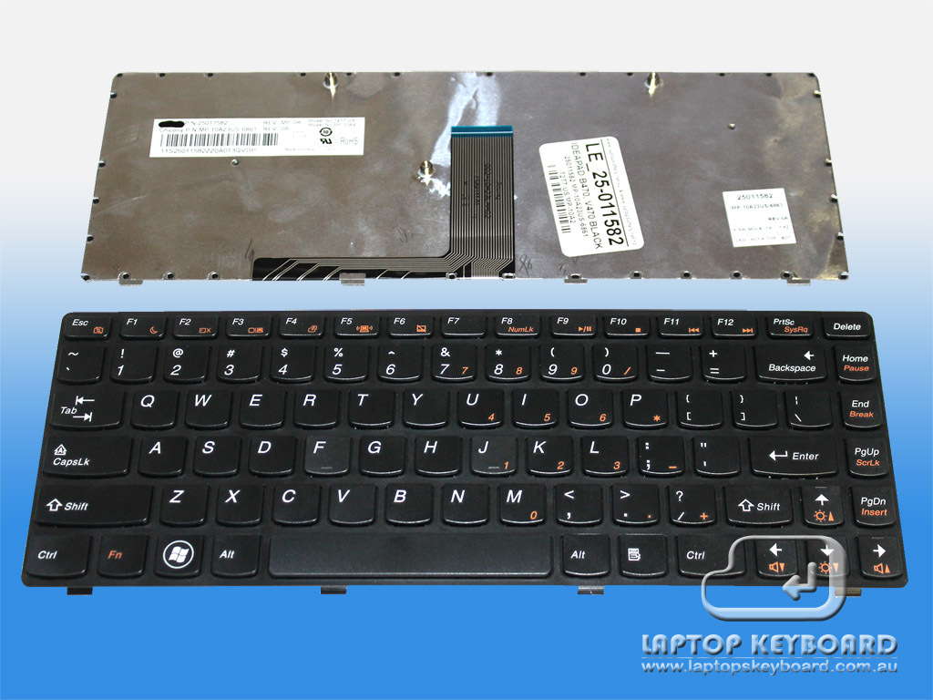 LENOVO IDEAPAD B470, G470, V470 US BLACK KEYBOARD 25-011582 - Click Image to Close