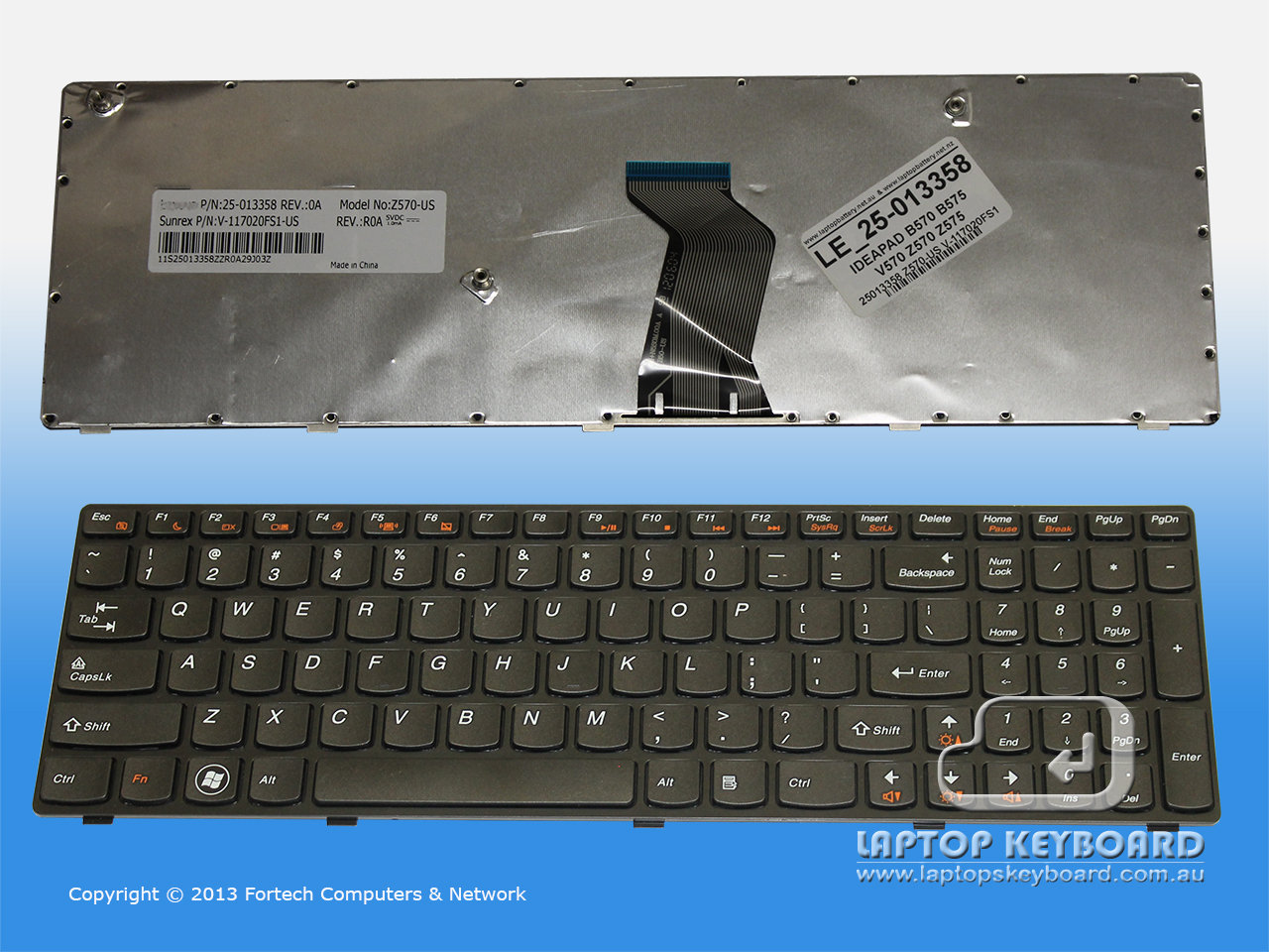 LENOVO IDEAPAD B570 Z570 US BLACK REPLACEMENT KEYBOARD 25-013358 - Click Image to Close