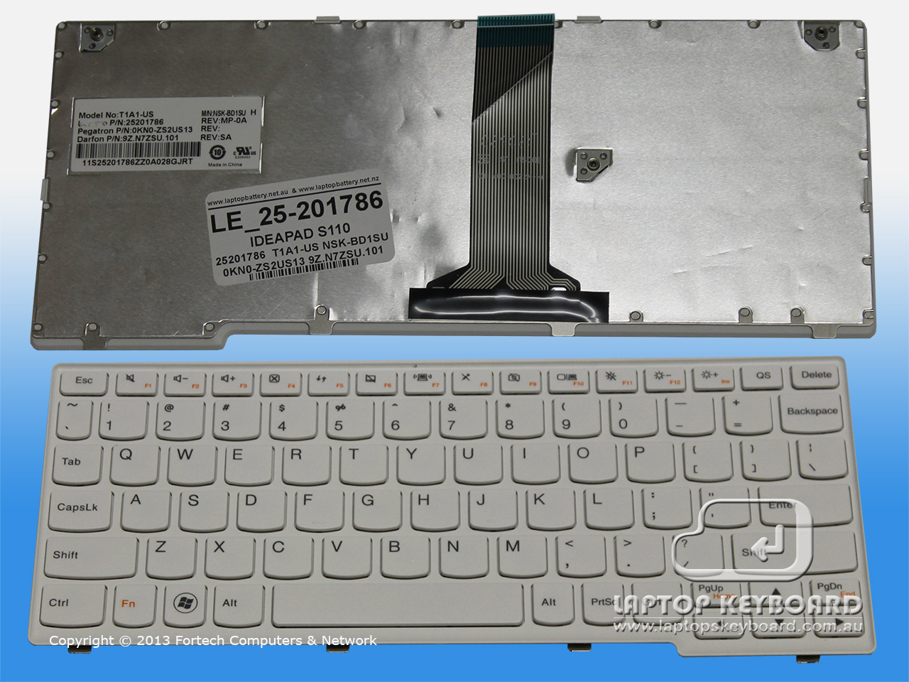 LENOVO IDEAPAD S110 WHITE US KEYBOARD 25-201786 - Click Image to Close