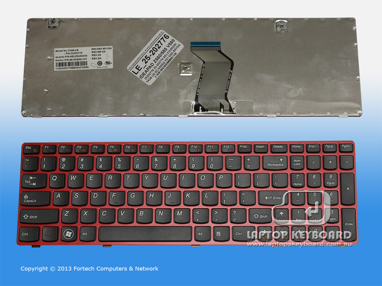 LENOVO IDEAPAD Z580 V580 US BLACK REPLACEMENT KEYBOARD 25-202776 - Click Image to Close